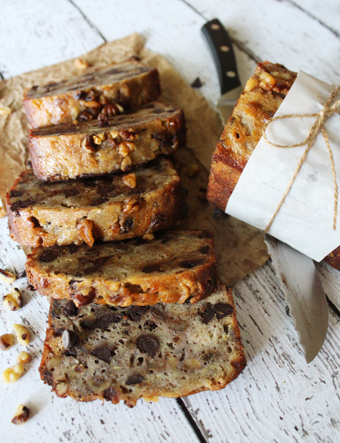 Chocolate Chip Banana Walnut Bread