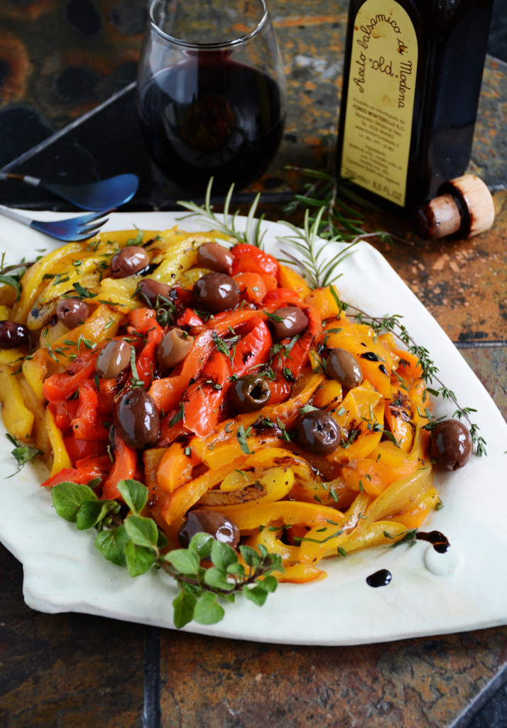 Roasted Pepper Salad with Kalamata Olives & Fresh Herbs