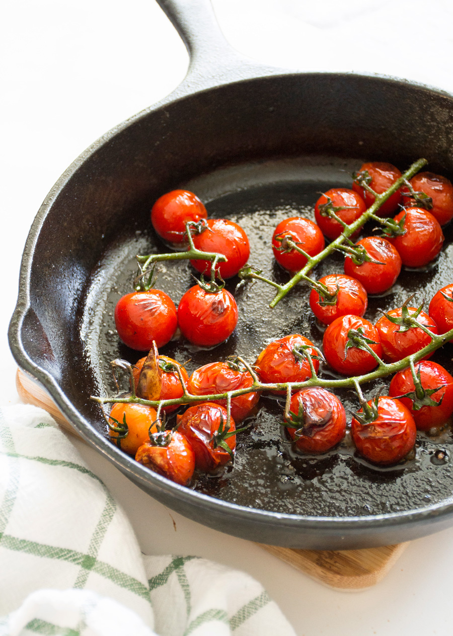 Blistered Caprese Pizza With Garlic Scape Pesto